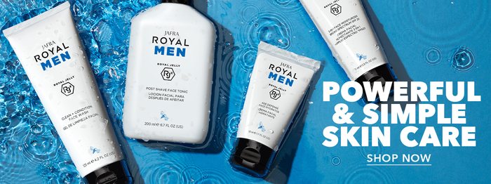 Royal Men homepage banner: Powerful and Simple Skin Care, made for men