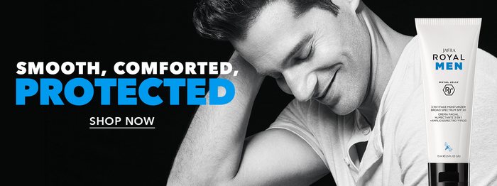 Royal Men homepage banner: Smooth, comforted, protected