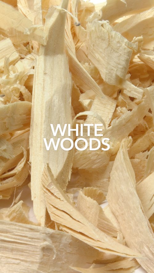 Wood shavings, 'White Woods' scent note